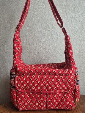 Vera Bradley Americana Red Carry All Cargo To-go Crossbody